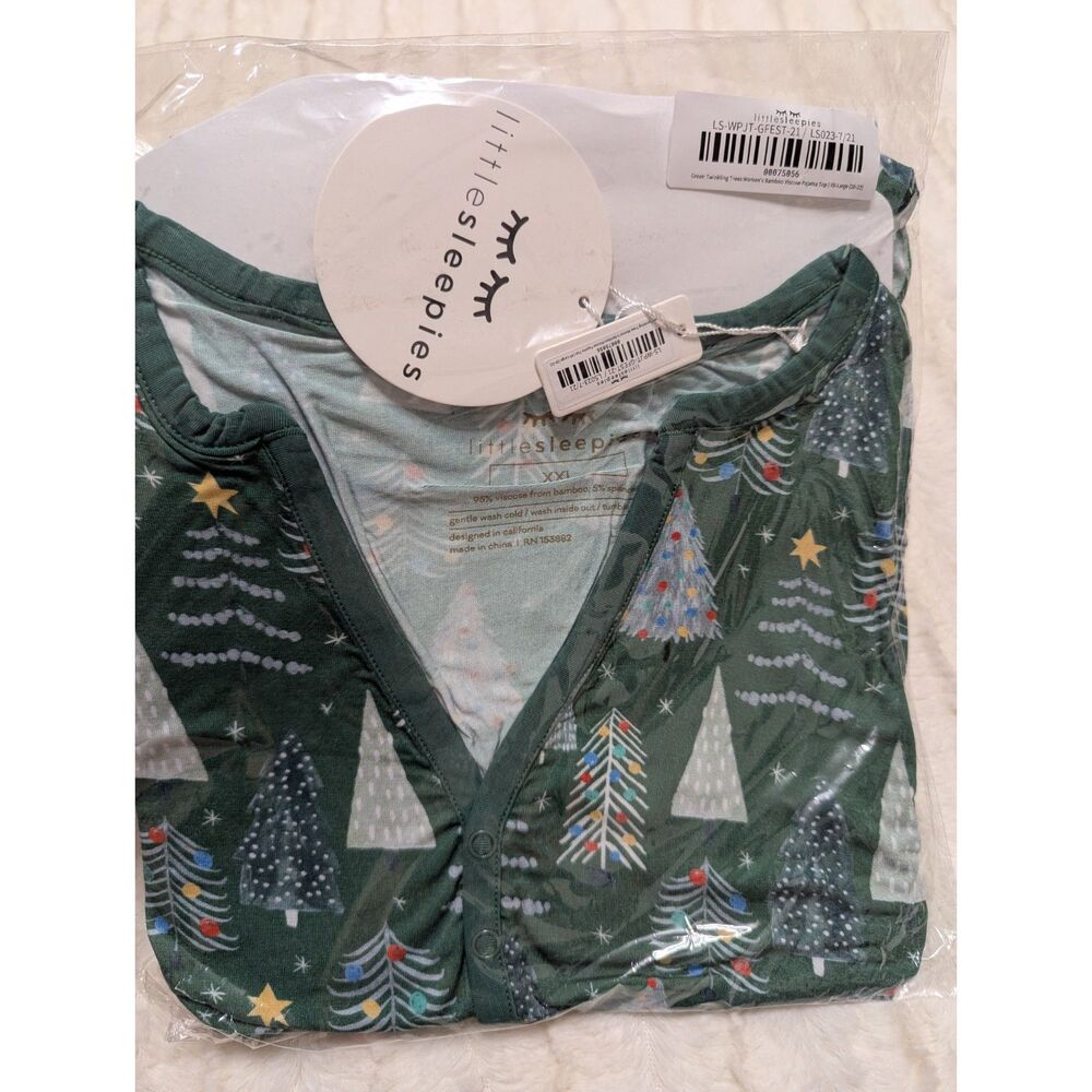 NIB Little Sleepies Green Twinkling Tree LS Top size XXL